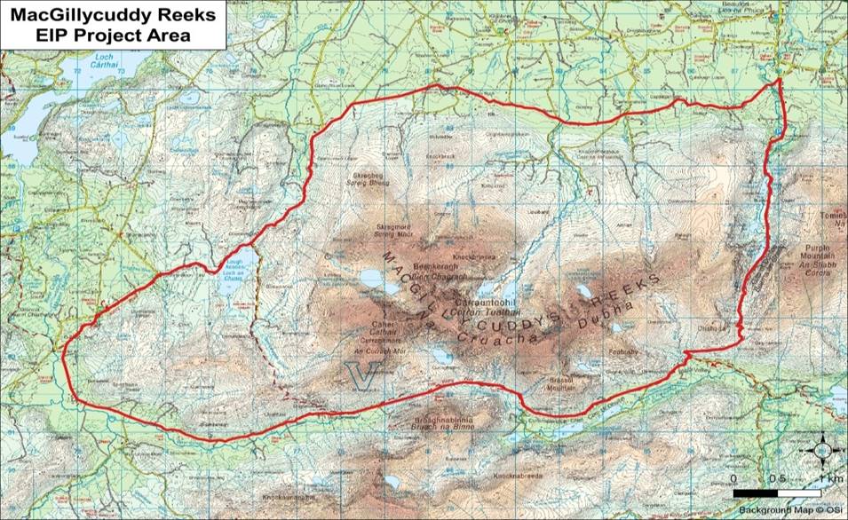 Map of MacGillycuddy Reeks EIP Project area